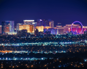 Las vegas skyline at night