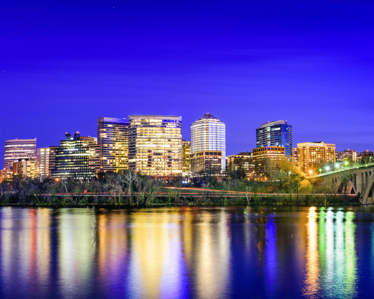 Arlington skyline at night