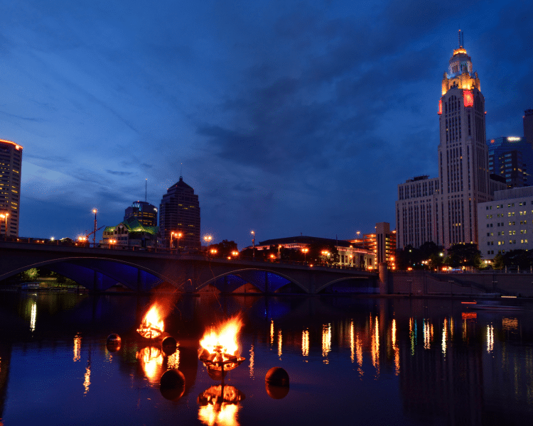 Columbus OH skyline at night
