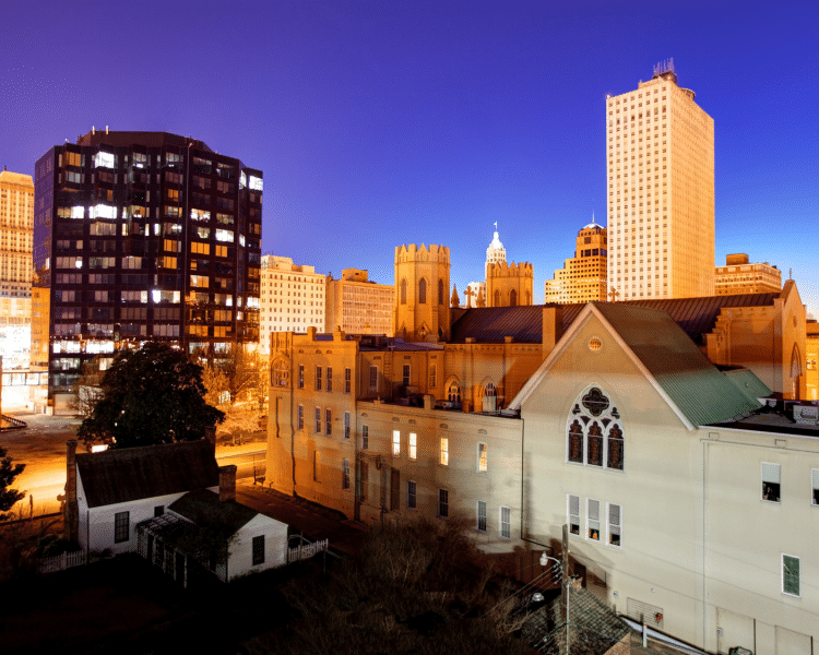 Memphis skyline at night
