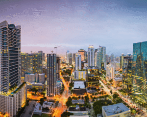 Miami skyline at night