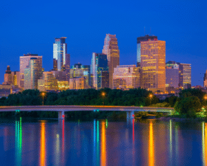 Minneapolis skyline at night