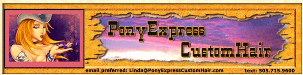 Pony express wigs albuquerque logo