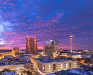 San antonio skyline at night