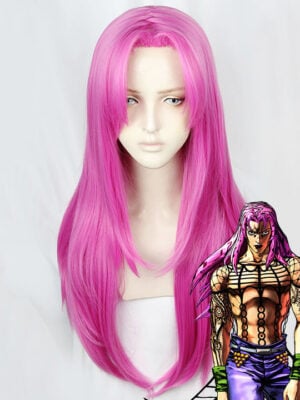 1_53804327-68fe-4134-b0e2-e5698e98047c Golden Wind Diavolo Cosplay Wig - JOJO's Bizarre Adventure Costume Wig - Deep Pink