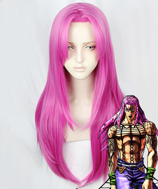Golden Wind Diavolo Cosplay Wig - JOJO's Bizarre Adventure Costume Wig - Deep Pink