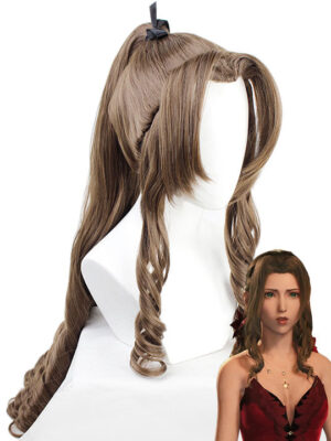 Aerith Gainsborough Formal Cosplay Wig - Final Fantasy VII Remake FF7 Costume Wig - Brown