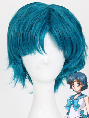 Sailor Mercury Cosplay Wig - Mizuno Ami Amy Anderson Sailor Moon Costume Wig - Blue