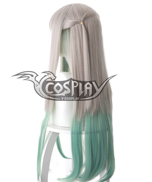 Nene Yashiro Cosplay Wig - Jibaku Shounen Hanako-Kun Toilet-bound Hanako-kun Costume Wig - Sliver Grey Shade into Green - 497A