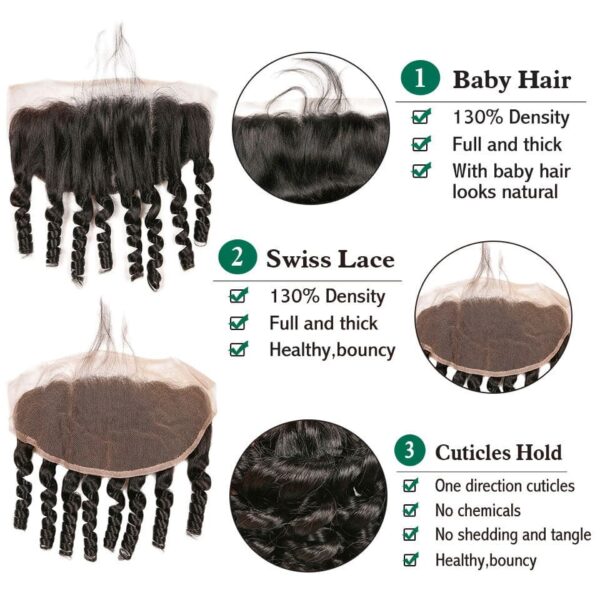 10A Grade Funmi Loose Wave 4 Bundles With 13x4 Lace Frontal Brazilian Virgin Hair - 40 40 40 40 +18 / 13x4 Lace