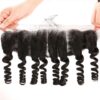 10A Grade Funmi Loose Wave 4 Bundles With 13x4 Lace Frontal Brazilian Virgin Hair - 40 40 40 40 +18 / 13x4 Lace