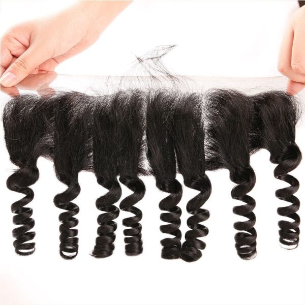 10A Grade Funmi Loose Wave 4 Bundles With 13x4 Lace Frontal Brazilian Virgin Hair - 40 40 40 40 +18 / 13x4 Lace