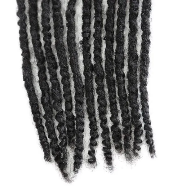 Textured Dreadlock Extensions Human Hair - Natural Black #1B - 16 inch / 0.6cm Pencil Size ( 7-10 business days to process ) / 100 Locs