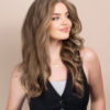 10-b front lace human wig - 18" ash blonde.