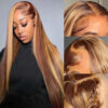 1001x1001-2.2 Glueless Highlights Color Wig Hair Straight 4x4/13x4 Lace Closure Wigs - 5x5 Lace / 180% Density / 30inch