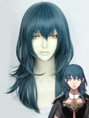Fire Emblem Cosplay Wig: Three Houses Female Byleth Costume Wig - Grey Green