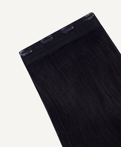 1single-up-1 clip-in volumizer #1 jet black. - 14" / 1 x Extra-large weft