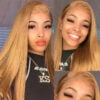 #27 Honey Blonde Color Straight Hair For 180% Density 360 Transparent HD Lace Front Wigs - 360 Lace / 180% / 20inch
