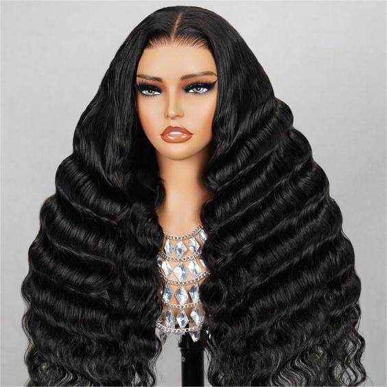 3c04e4c3090be416b898f37243663c56 Glueless Wig Loose Deep Wave 13x4 Lace Front Wigs Human Hair Pre-Cut - 5x5 / 210% / 28 inch