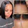 4 Glueless Wigs Black Wig Pre-Cut Lace 4x4 Closure/13x4 Lace Front Wig Straight Bob Wig Upgrade HD Lace - 4x4 Lace / 150% Density / 10inch