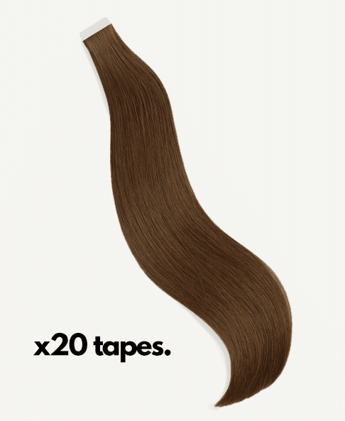 5tape-6-a tape-in hair extensions #6 light brown. - 24"/70g / Invisible
