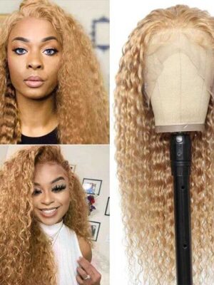 649da5b77b685da50600b6d63dd87e37 Honey Blonde Color 180% Density Wig Deep Wave Hair 4x4/13x4/13x6 Lace Front Human Hair Wigs With Baby Hair - 13x4 Lace / NO / 16
