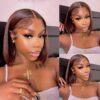 Short Bob Wig 4x4 HD Lace Glueless Wig Front Wigs Chocolate Brown Color Wear and GO - 4x4 Lace / 180% / 8inch