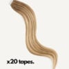 7r14-a tape-in hair extensions #7r14 teddy blonde. - 16"/50g / Invisible