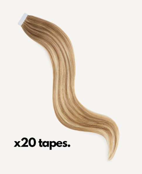 7r14-a tape-in hair extensions #7r14 teddy blonde. - 16"/50g / Invisible