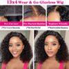 81BjuxD_JKL._SL1500 Glueless Wig Natural Black Color Short Curly Wig Bob 4x4/13x4 HD Lace Front Wigs - 4x4 Lace / 150% / 12inch