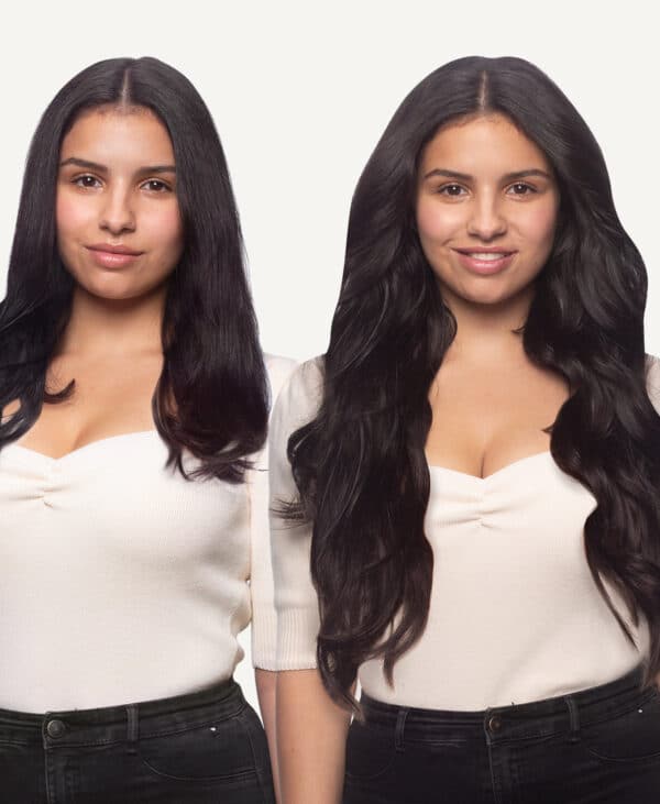 BASara_1b_0ab78c1d-9235-412a-aebb-5d172422b9cc tape-in hair extensions #1b natural black. - 14"/50g / Invisible