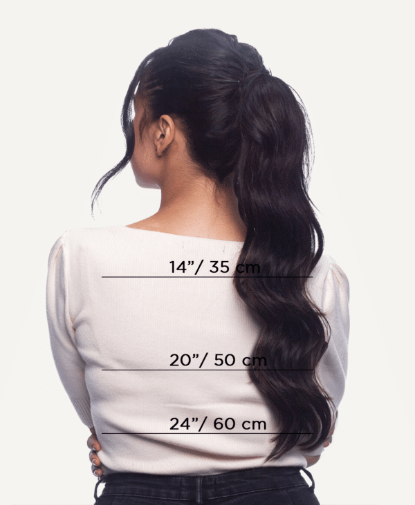 ponytail - #1b natural black. - 14 inches