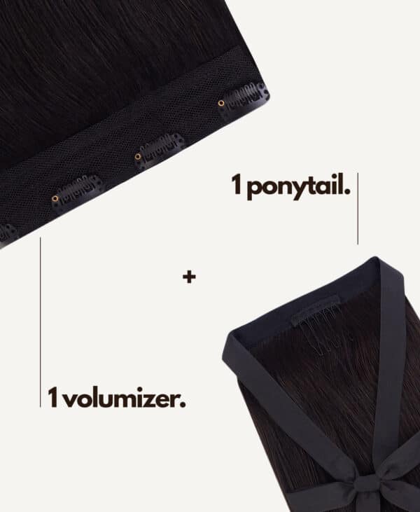half up/half down #1b natural black. - 20"