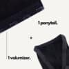 Bundle-volum-pony-jet-close-b half up/half down #1 jet black. - 20"