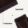 Bundle-volum-pony-medium-close-b half up/half down #4 medium brown. - 20"