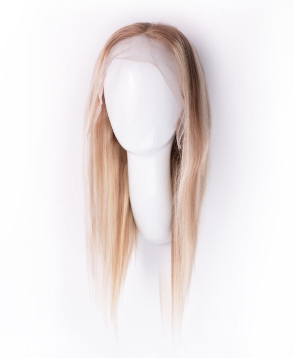 DSC00115-wig_85a3a2ca-f9de-43d8-b5b3-fdd621832e68 front lace human wig - 14" rooted blonde with highlights.