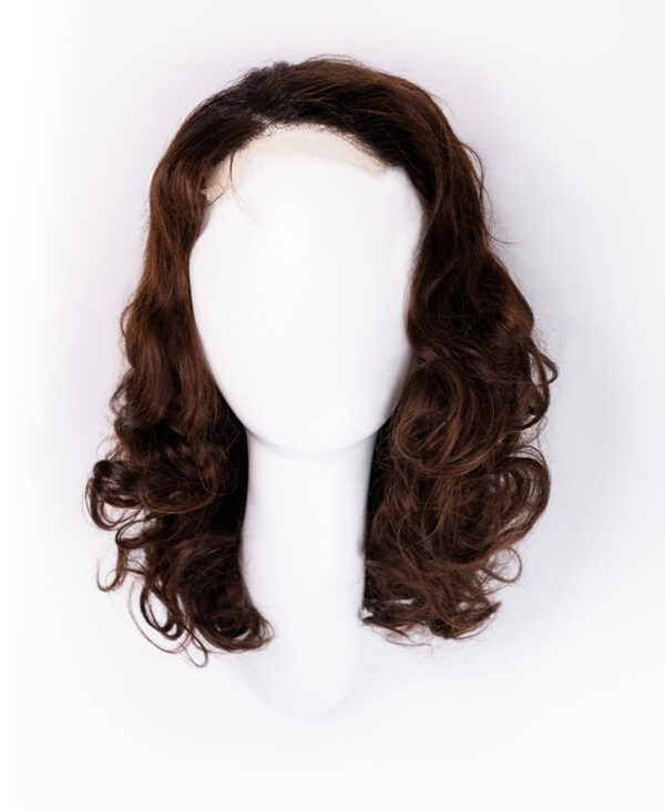 DSC00154-wig bouncy curls human wig - 12" rooted brown.