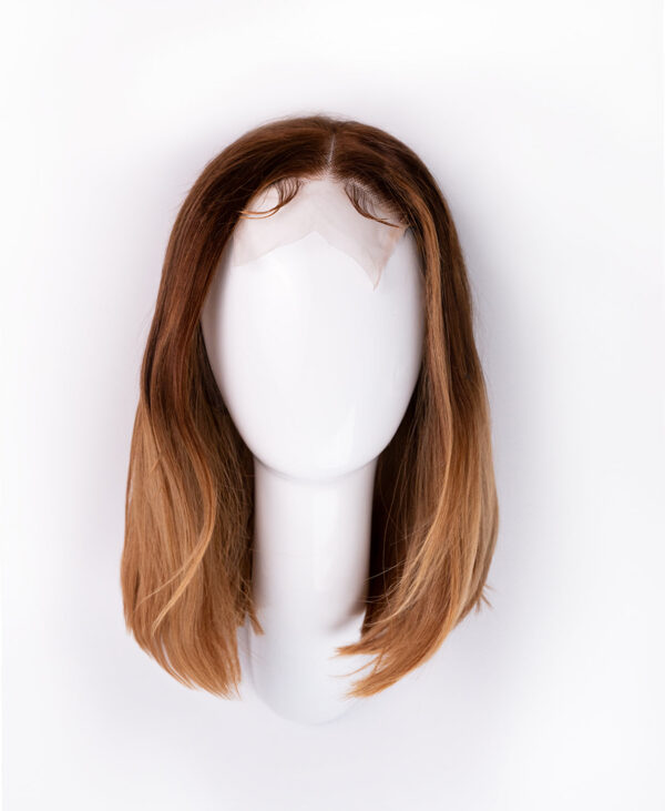 DSC00170-wig long bob human wig - 10" rooted blonde.