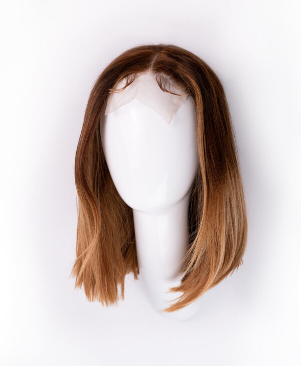 DSC00171-wig long bob human wig - 10" rooted blonde.