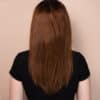 front lace human wig - 18" rooted brown.