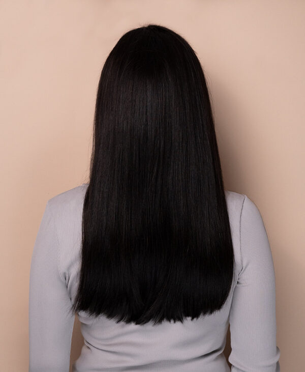 DSC00524-wig put on & go pre-cut lace straight human wig - 20" natural black.