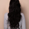 put on & go pre-cut lace wavy human wig - 28" natural black.