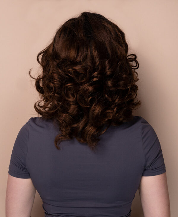 DSC00694-wig front lace human wig - 10" rooted brown bouncy curls.