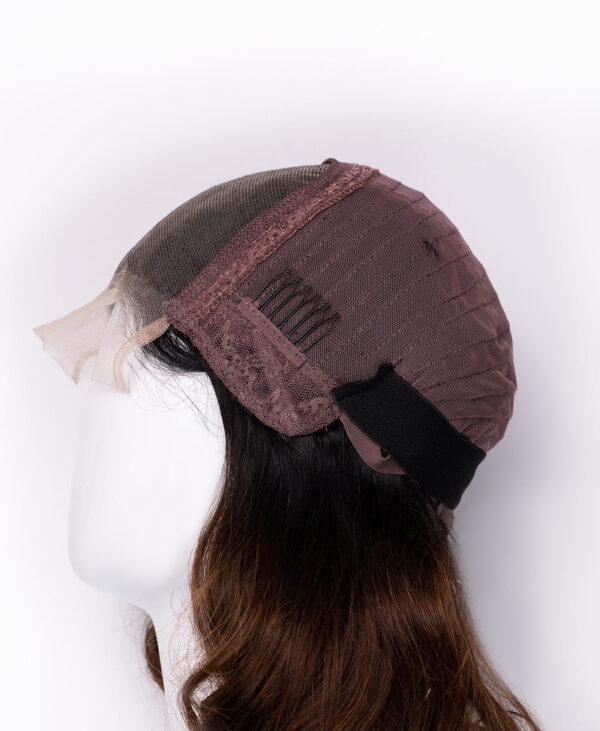 DSC01148-wig front lace human wig - 10" rooted brown bouncy curls.