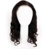 put on & go pre-cut lace curly human wig - 18" natural black.