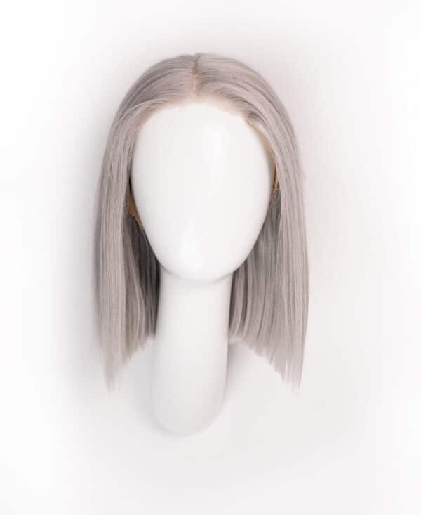 DSC01194-wig put on & go pre-cut lace human wig - 10" silver grey.