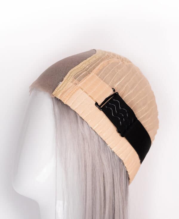 DSC01205-wig put on & go pre-cut lace human wig - 10" silver grey.