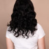 put on & go pre-cut lace curly human wig - 18" natural black.
