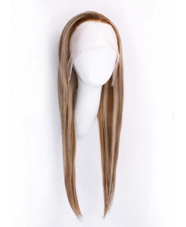 front lace human wig - 20" blonde highlights.