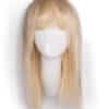 DSC02299-a long bob with fringe human wig - 16" platinum blonde.